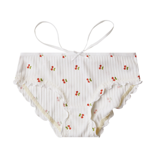 女士内裤甜美少女纯欲风性感绑带三角裤无痕不夹臀短裤透气纯棉裆