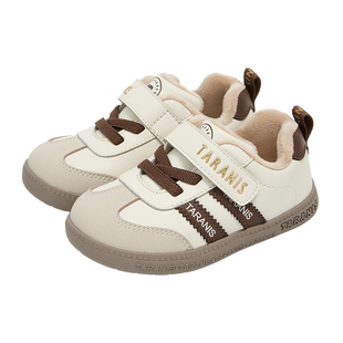 泰兰尼斯冬季新款童鞋学步鞋男宝宝机能鞋加绒保暖德训鞋女童鞋子