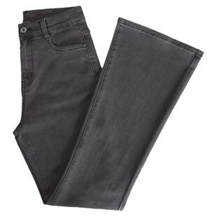 烟灰色喇叭牛仔裤女2025秋冬加绒高个子弹力显瘦喇叭裤马刺啼裤厚