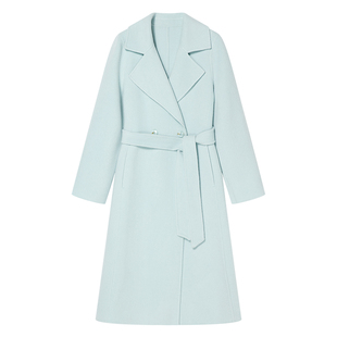 Goodland美地100羊毛双面呢翻领大衣外套女长款冬季LC34580390