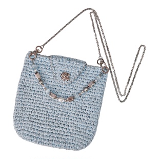 DHOUSE原创25年秋手工编织小香风毛绒包包手提斜挎水桶包 少女心