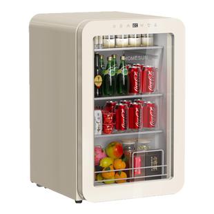 法国HOMESUN小型迷你冰吧家用办公室客厅高颜值饮料护肤品小冰箱
