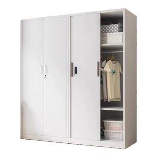 铁皮衣柜家用钢制简易卧室儿童卡通衣橱杂物储物柜子阳台收纳环保