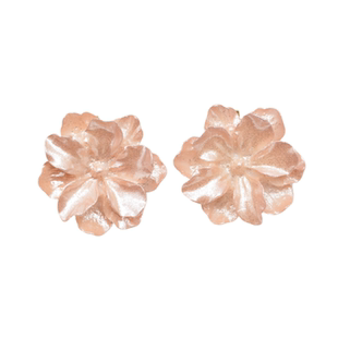 春新品优雅气质浅淡彩色栀子花耳夹免打孔甜美花朵耳钉无耳洞耳环