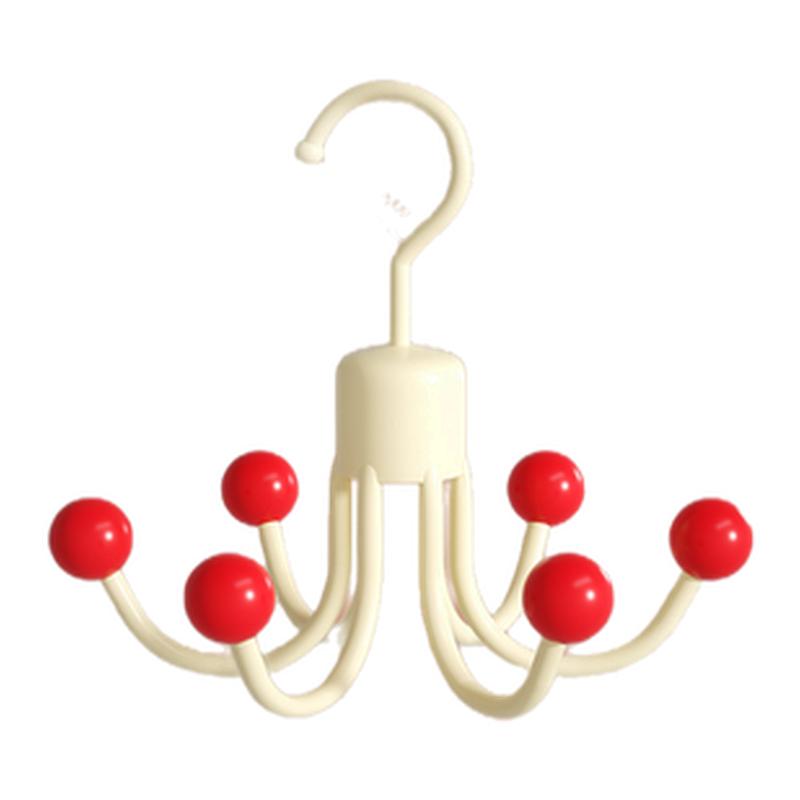 多巴胺旋转六爪挂钩挂帽子收纳神器门后衣柜吊带毛巾包包展示置物