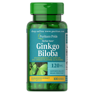 普丽普莱 银杏叶提取物 银杏叶胶囊 120mg100粒 美国原装puritan