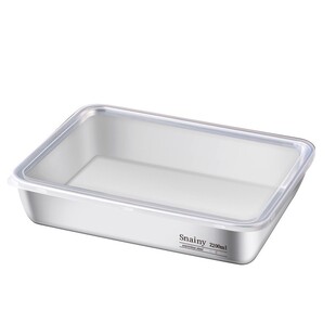 加厚不锈钢保鲜盒食品级方盘带盖长方形冷冻分装盒子摆摊专用方盒