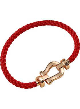 经典光面马蹄扣编织手绳情侣款