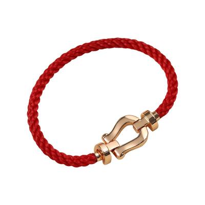 经典光面马蹄扣编织手绳情侣款