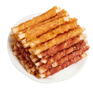 宠物狗狗零食风干鸡胸肉鸭胸肉干绕牛皮卷磨牙棒耐咬狗狗训练奖励