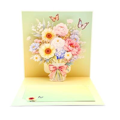 立体花束贺卡3D祝福卡片