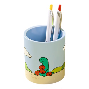 Nusign纽赛乔古漫联名圆形笔筒收纳盒置物筒办公室桌面整理学生儿童笔筒大容量joguman小恐龙可爱多功能