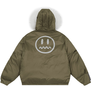 BEASTER奥莱鬼脸大毛领连帽羽绒服男女冬鸭绒无性别潮外套