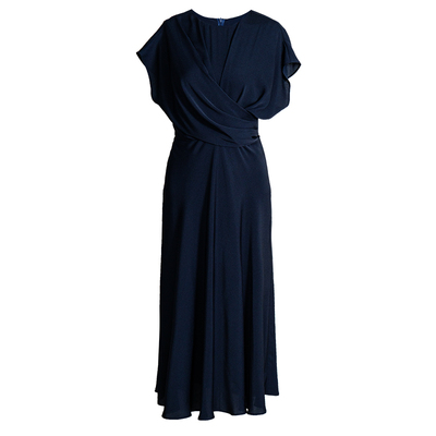 罗衣气质连袖收腰连衣裙