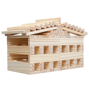 卡普乐原木幼儿园构建积木条儿童建筑木片宝宝益智搭建叠叠高玩具