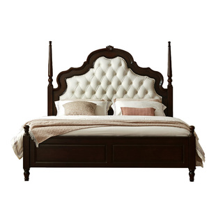 法式床儿童大提琴全实木软包床1米8次卧客卧床双人高箱带储物收纳