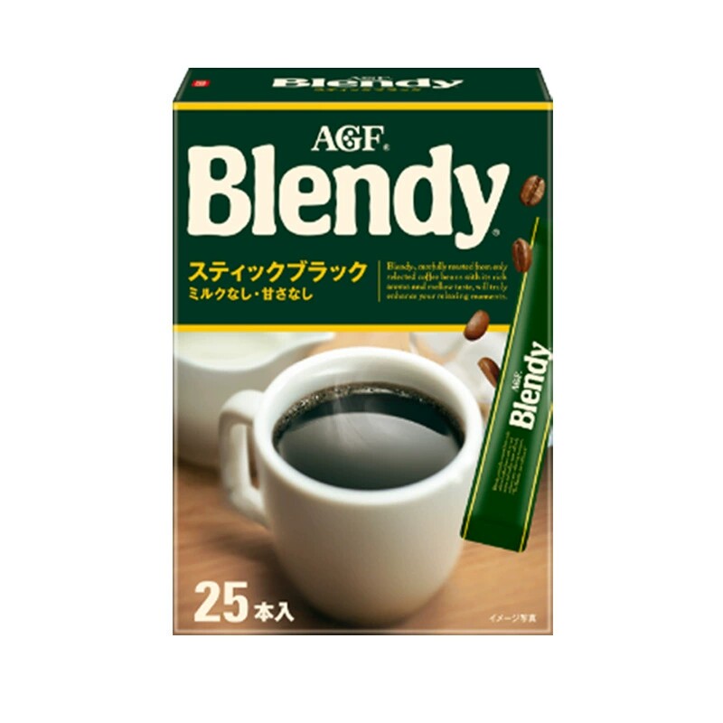 日本进口agf blendy布兰迪咖啡醇和浓郁速溶黑咖啡混合装美式25条