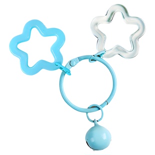 拼豆配件diy钥匙扣金属钢丝圈门扣硅胶皮绳挂件卡圈小铃铛弹簧扣