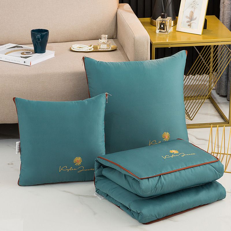 刺绣抱枕被二合一车载枕头靠垫办公室折叠被子被午睡午休家用空调