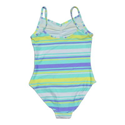 彩色条纹单层连体泳衣女童中小童
