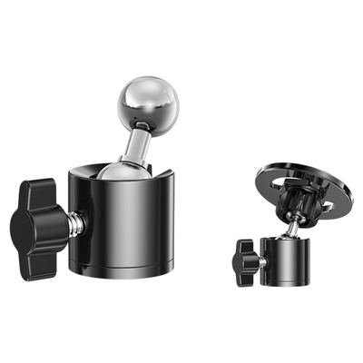 手机支架配件金属云台1/4螺丝转17mm万向球头通用相机摄影户外直播拓展三脚架改装磁吸头多功能360俯拍旋转