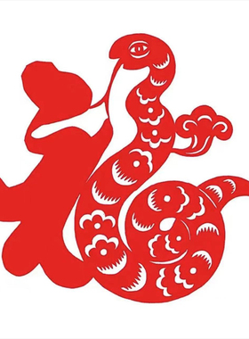 蛇年剪纸作品成品福字窗花刻纸