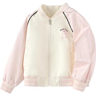 巴拉巴拉童装儿童外套女童2025新款春秋棒球服撞色运动上衣校园潮