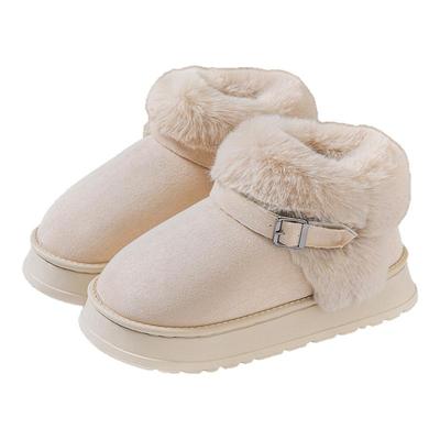 雪地靴女冬季2025新款厚底增高保暖加绒包跟防水毛毛棉鞋女士外穿