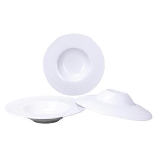 陶瓷西餐汤盘意大利面碗纯白草帽碗西式飞碟盘意粉碟意面盘子家用