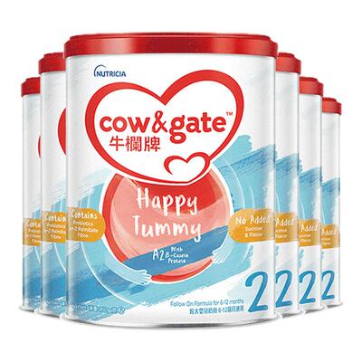 Cow&Gate牛栏2段900g港版新西兰进口A2蛋白奶粉婴幼儿6~12月6罐装