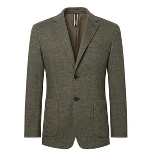 Hazzys哈吉斯秋冬新款男士西装千鸟格休闲保暖单西潮羊毛针织西服