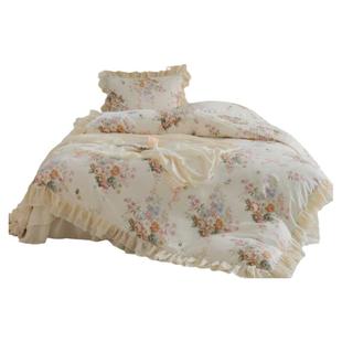 仙气纯棉高档蕾丝被套四件套轻奢床裙款法式床品全棉小清新公主风