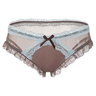 「LA」涩谷辣妹丨软线系列*原创小众美拉德蝴蝶结提花蕾丝边内裤