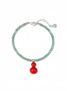 葫芦项链正红色中式礼品工艺原创设计信物 国风项链