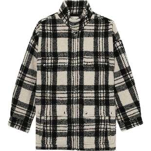 IT IRO女装立领格纹毛呢夹克新款摩登休闲宽松呢子外套ANA28XL