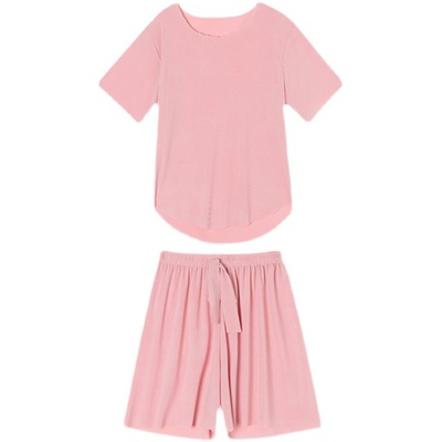 大码冰丝家居服女士胖mm睡衣休闲