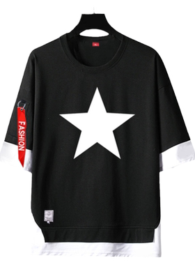 五角星摇滚复古休闲假两件衣服