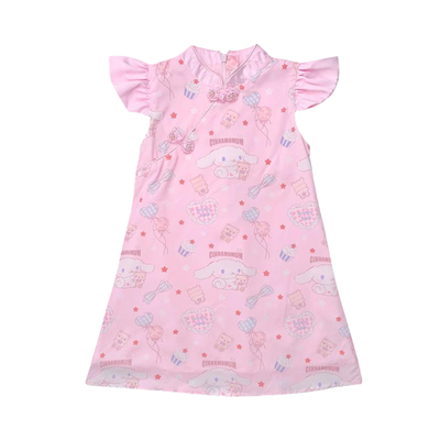 女童旗袍裙夏季儿薄款6611中小童2024款夏装新国小女孩民国风连风