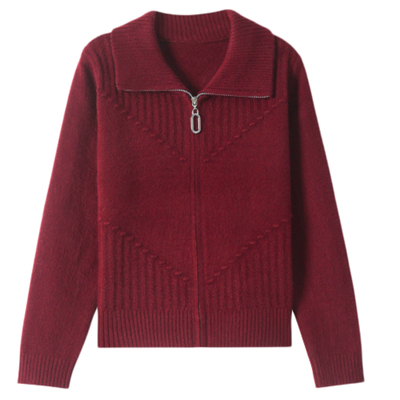 恒源祥羊毛衫短款开衫宽松外套