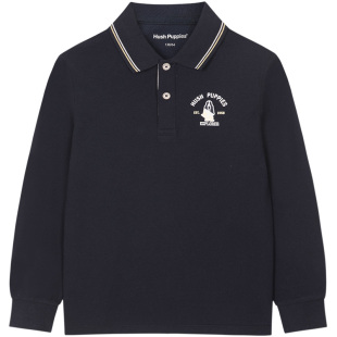 暇步士童装男童长袖polo衫春新品大童宽松学院风上衣儿童休闲T恤