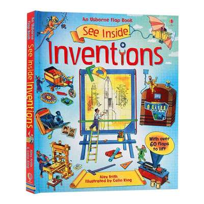 Usborne See Inside Inventions 看里面 揭密发明 大开本纸板翻翻书进口英文原版书籍