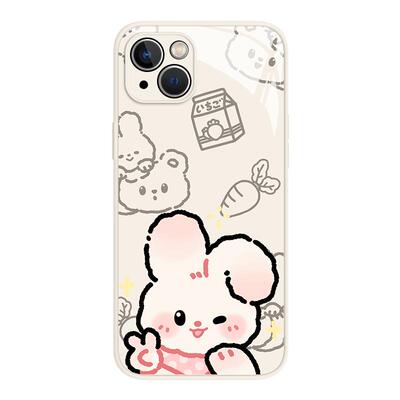 兔子小熊拍照情侣手机壳可爱