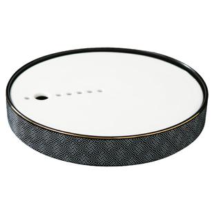 明月黑金干冰盘意境烟雾商用摆盘海鲜寿司刺身冰盘陶瓷酒店餐具