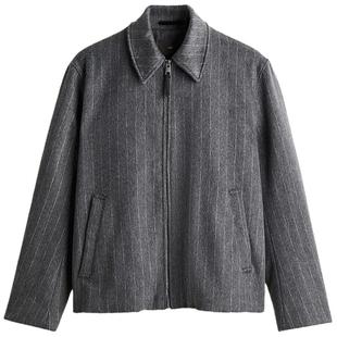 HM男装夹克冬季时尚翻领长袖西装上衣巴恩风底特律外套1234628