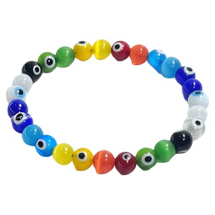 DIDOU彩色琉璃koz恶魔之眼正品手链男女小众高级转运潮流手串