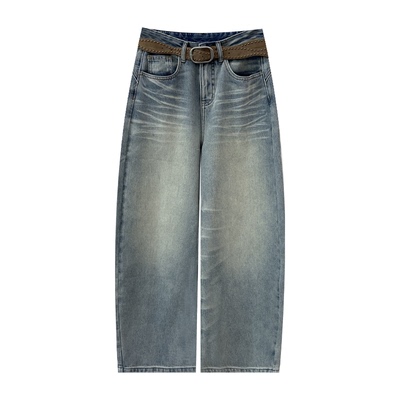 T-PLATFORM牛仔裤高腰显瘦阔腿裤