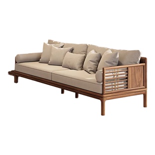 乔木宋式美学北美黑胡桃实木沙发新中式禅意客厅别墅会所沙发组合