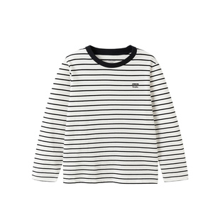 巴拉巴拉男童长袖t恤儿童纯棉打底衫女童条纹上衣2025秋装新款潮