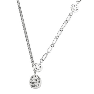 925纯银复古笑脸项链女款2025新款轻奢小众高级感配饰锁骨链