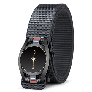 保罗正宗帆布皮带男自动扣裤带新款潮男编织腰带男款男士弹力腰带